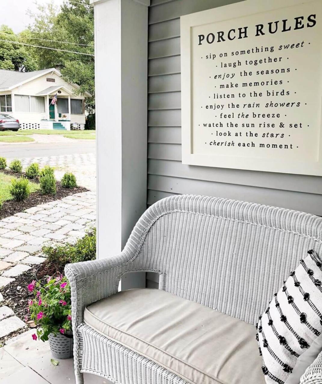 Framed Porch Rules Outdoor Wall Decor