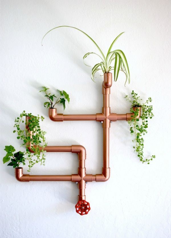 Diy-copper-pvc-wall-planter