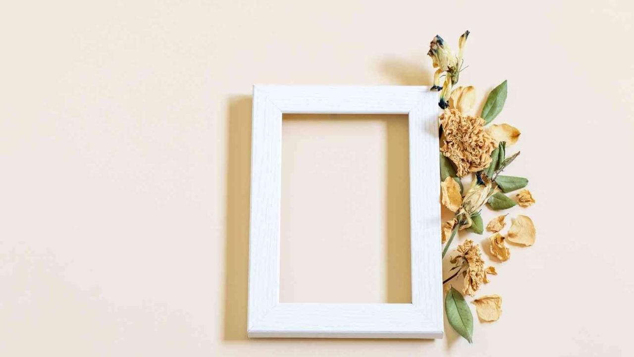 Framed dried flowers