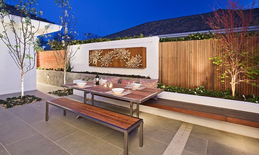 Modern outdoor seating area