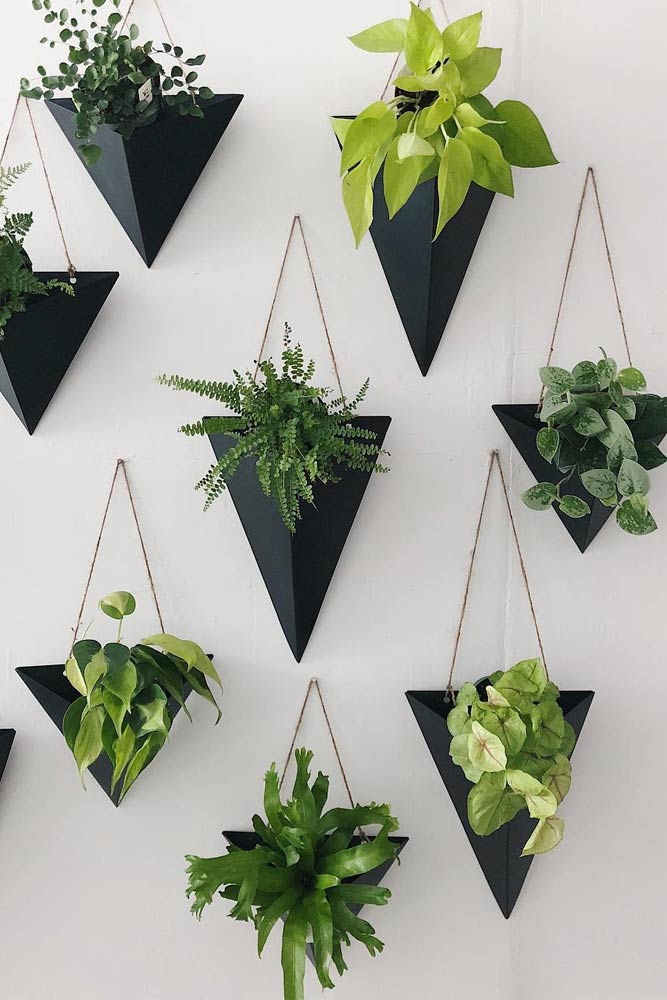 Wall-planter-pots-black-sconces-triangular