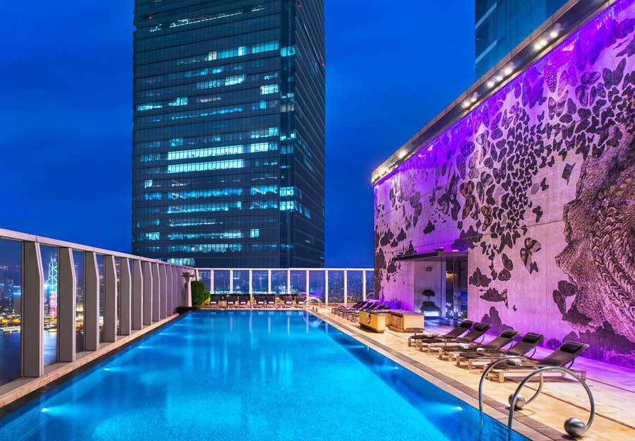 Rooftop pool in Hong Kong, W Hong Kong